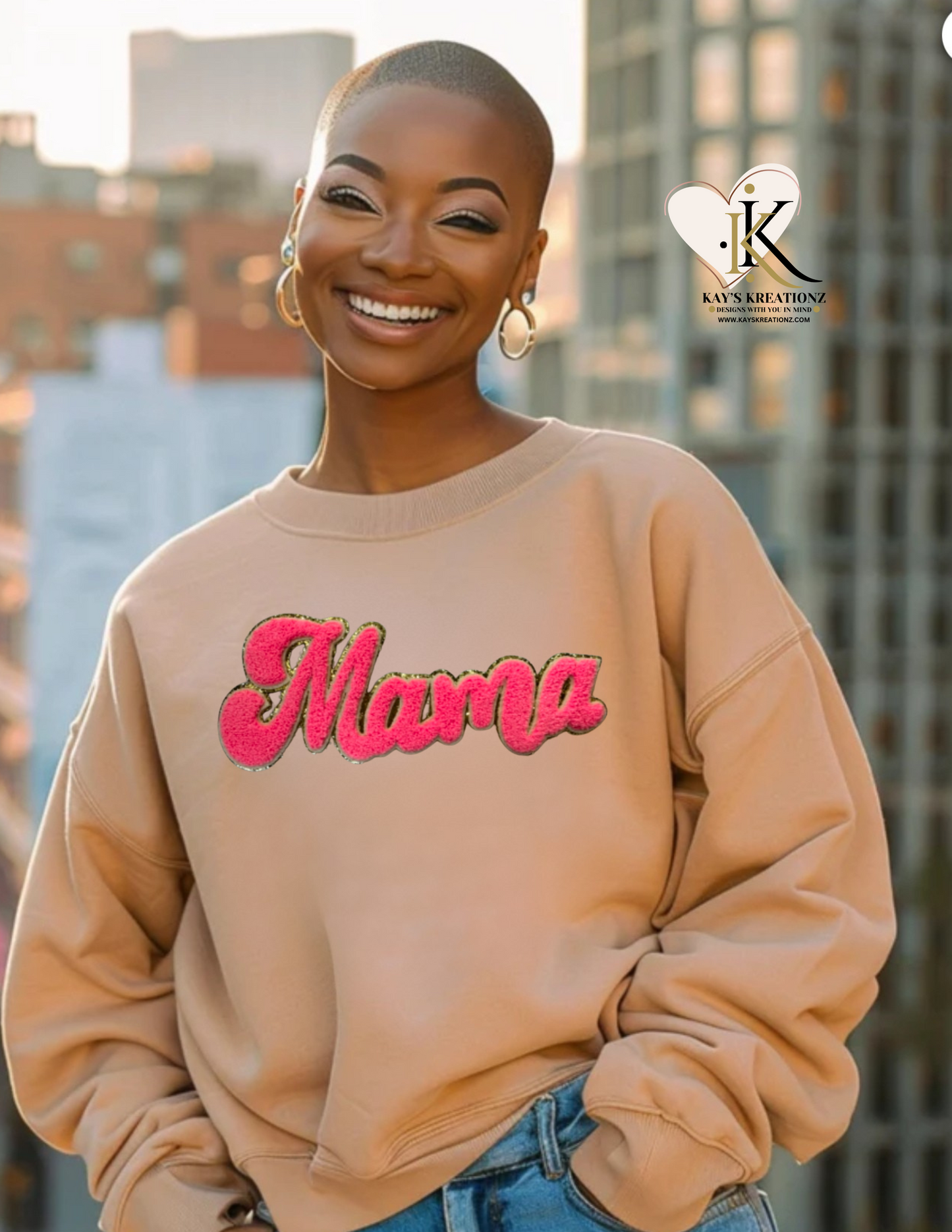 Mama Chenille patch sweatshirt