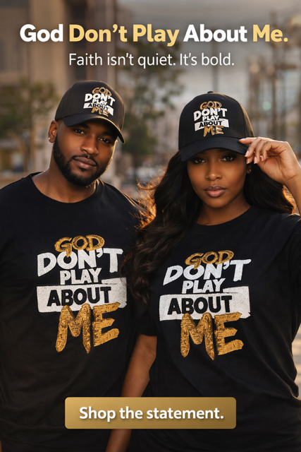 God don't play about Me Tee/Hat
