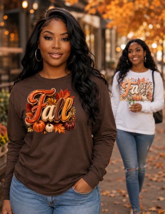 Fall pumpkin and leaves