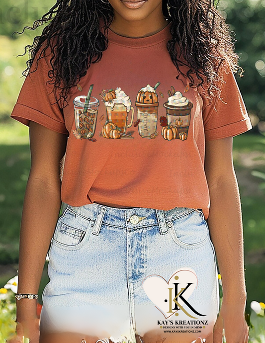 Fall Latte on Comfort Color Tee